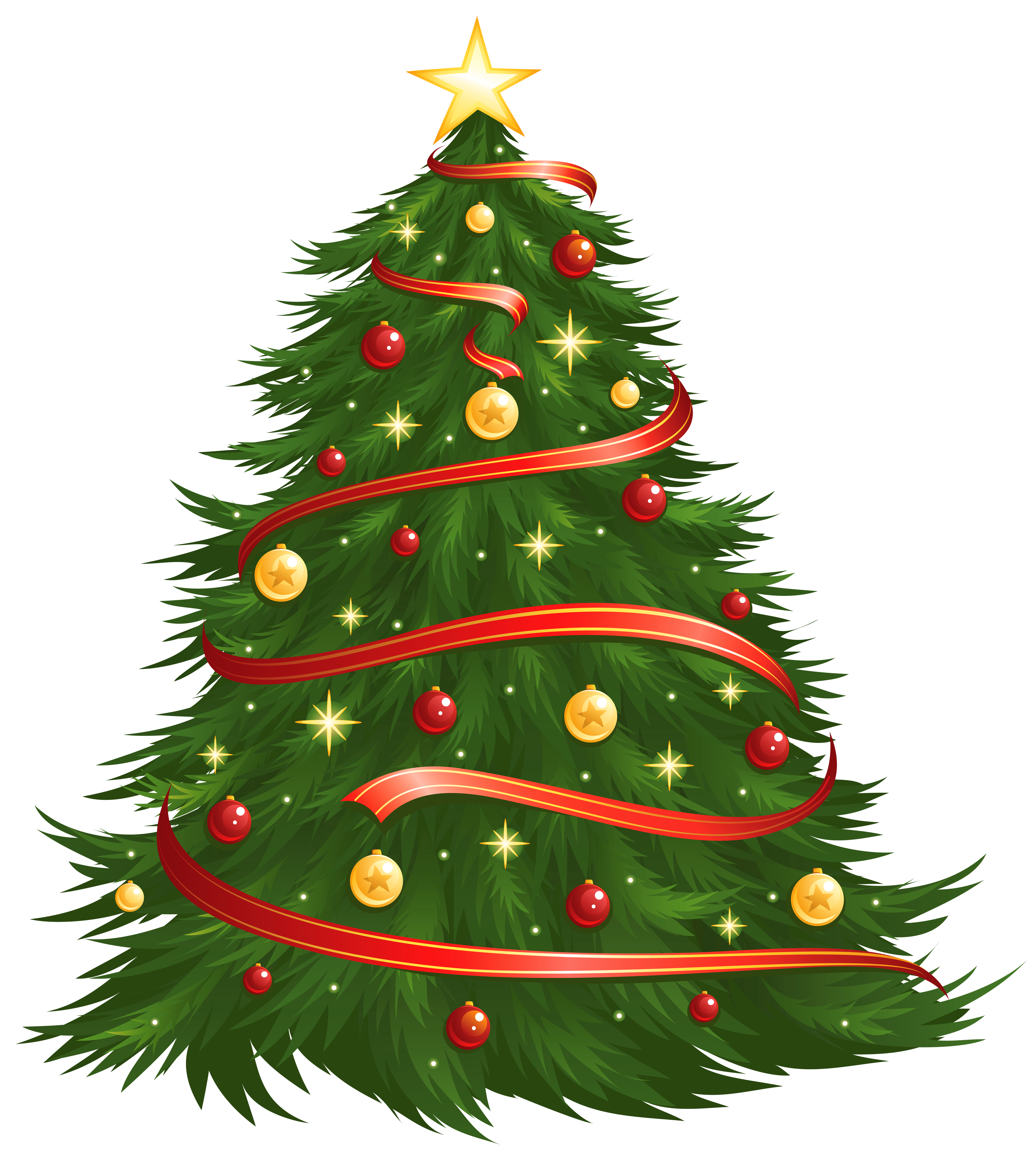 Large Size Transparent Decorated Christmas Tree PNG Clipart.