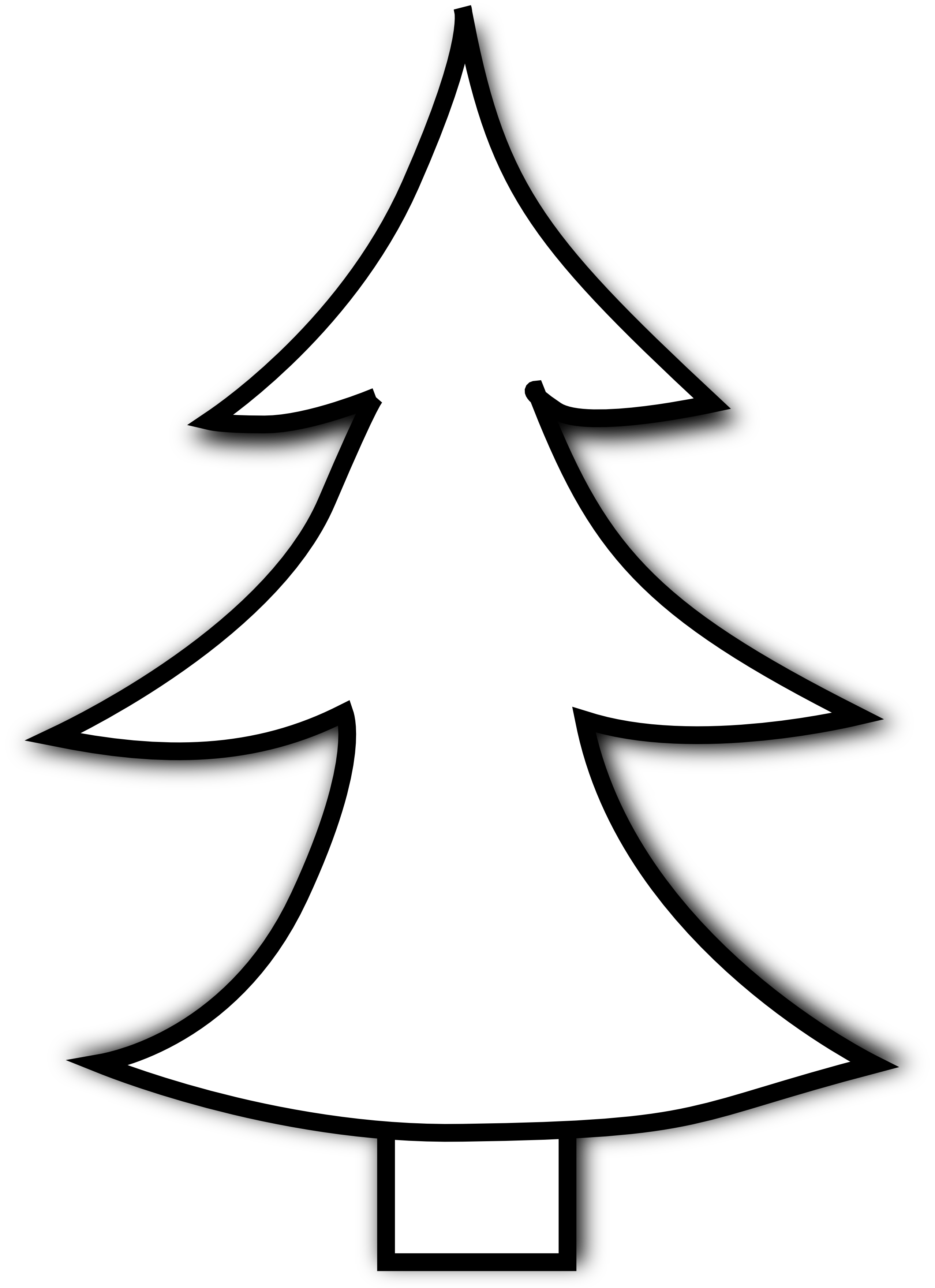 Simple christmas decorations clipart black and white.