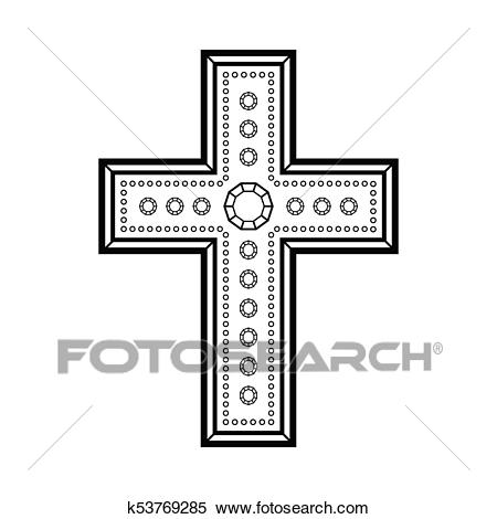 Christian decorative cross Clipart.