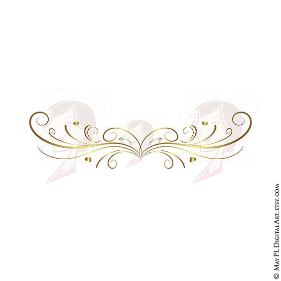 Page Border Gold Swirls Clipart.