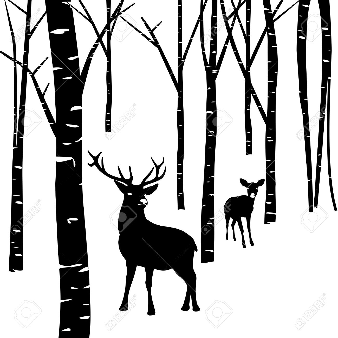 Download deer in the woods clipart silhouette 20 free Cliparts ...