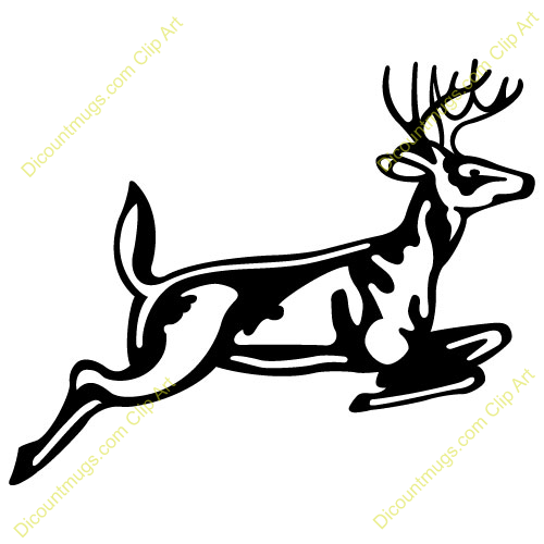Deer running clipart.