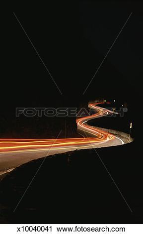 Stock Photography of Light Trails on a Motorway by the Delaware.