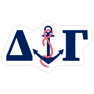 Delta Gamma Letters and Anchor Sticker.