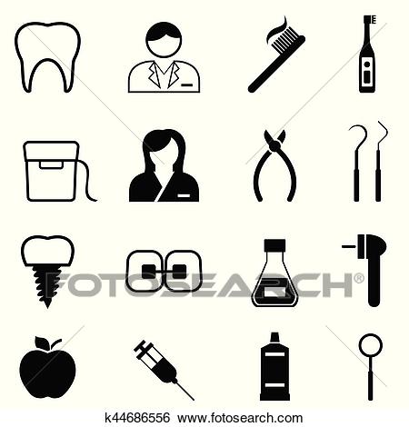 Dental health and dentist icons Clip Art.