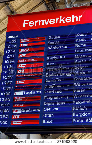 Airport Flight Information On Large Screen Stock Photo 72634402.