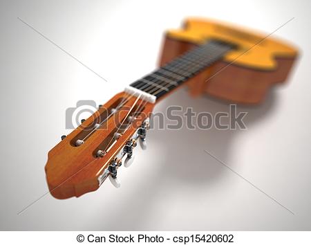 Stock Illustration of Classical guitar. Depth of field.