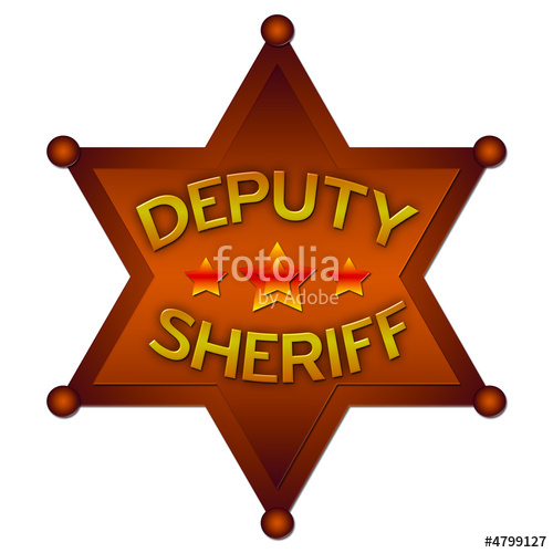 Deputy Sheriff abstract badge. Isolated\