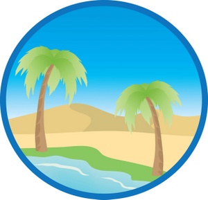 Deserted tropical island clipart.