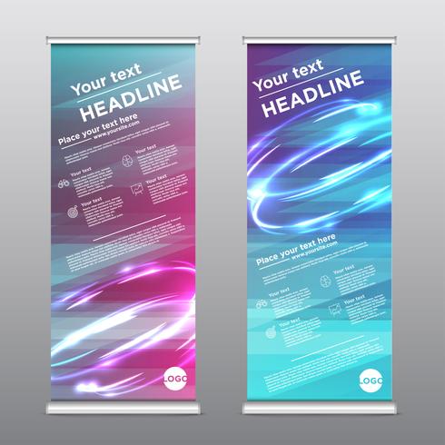 Colorful rollup design flyer, vector illustration.