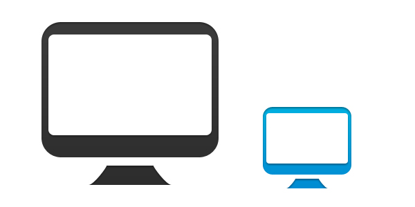 Desktop Computer Icon, PSD & PNG.