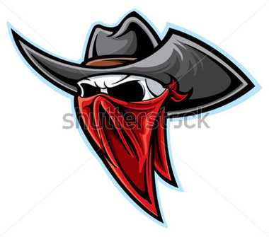 Outlaw Cowboy Skull Clipart.