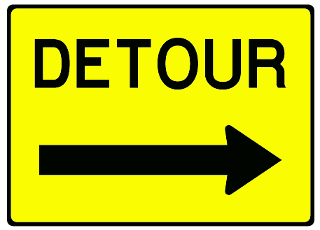 Free clipart road signs detour.
