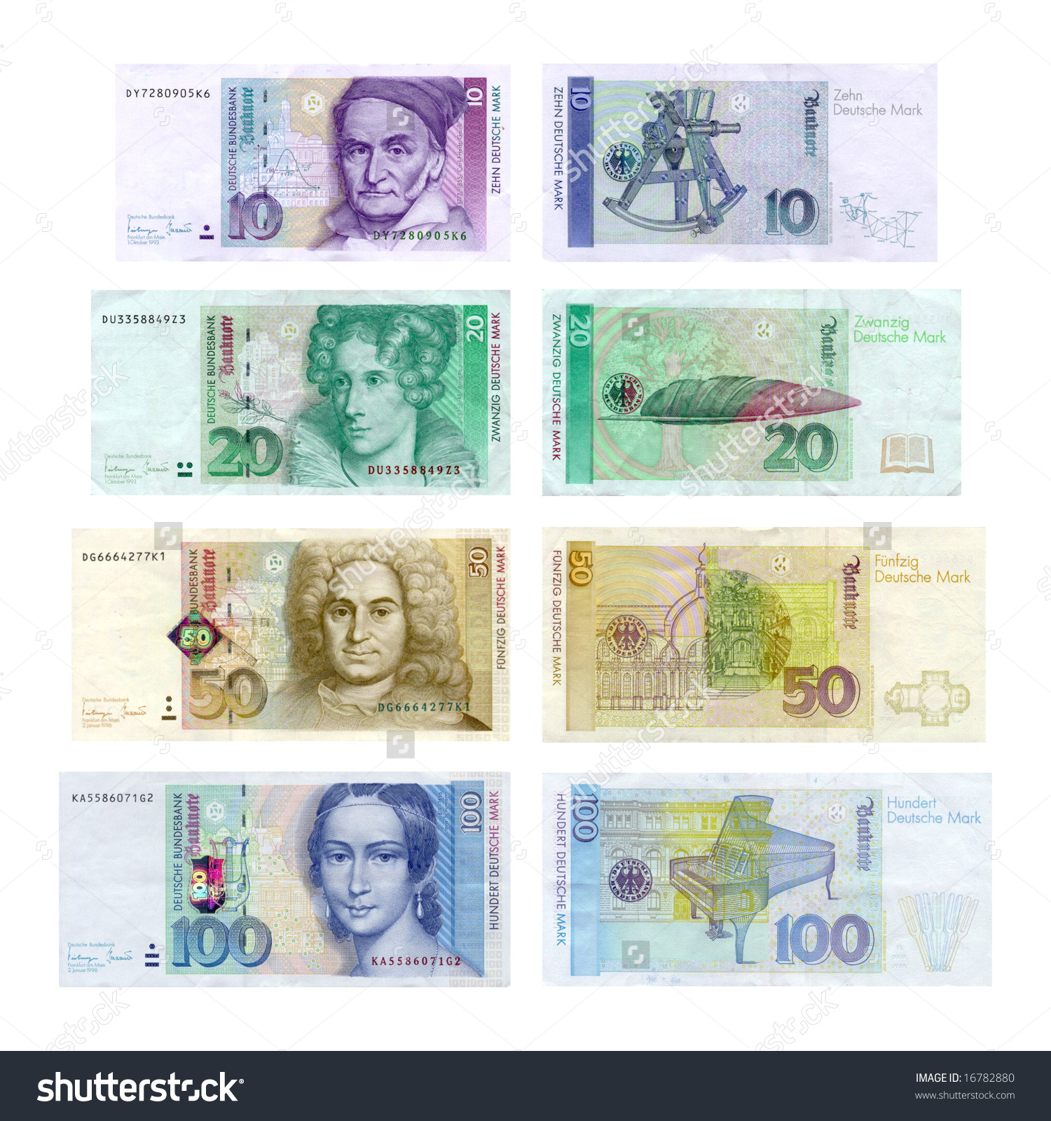 Old European Currency Deutsche Mark German Stock Photo 16782880.