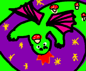 Cosmic Mushroom Dragon (drawing by ComicMan).