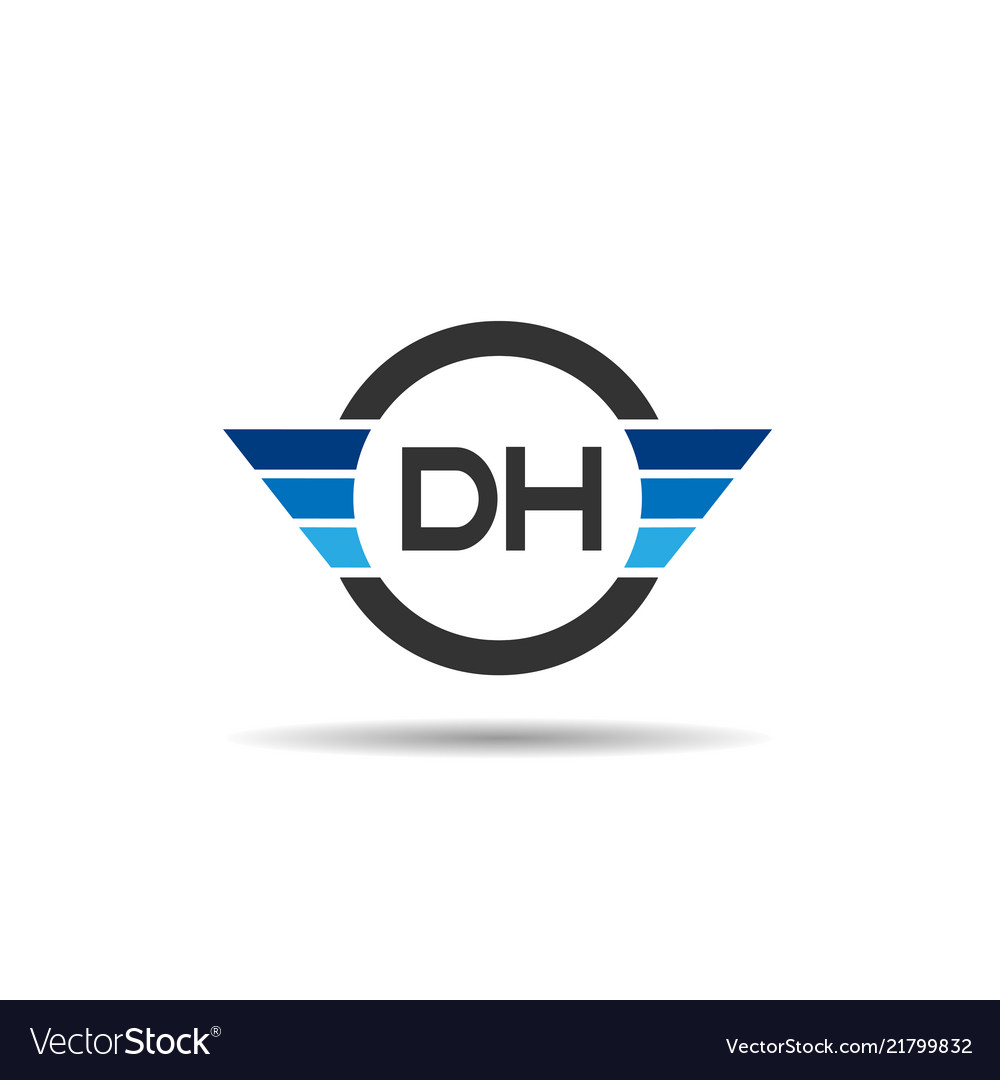 Initial letter dh logo template design.