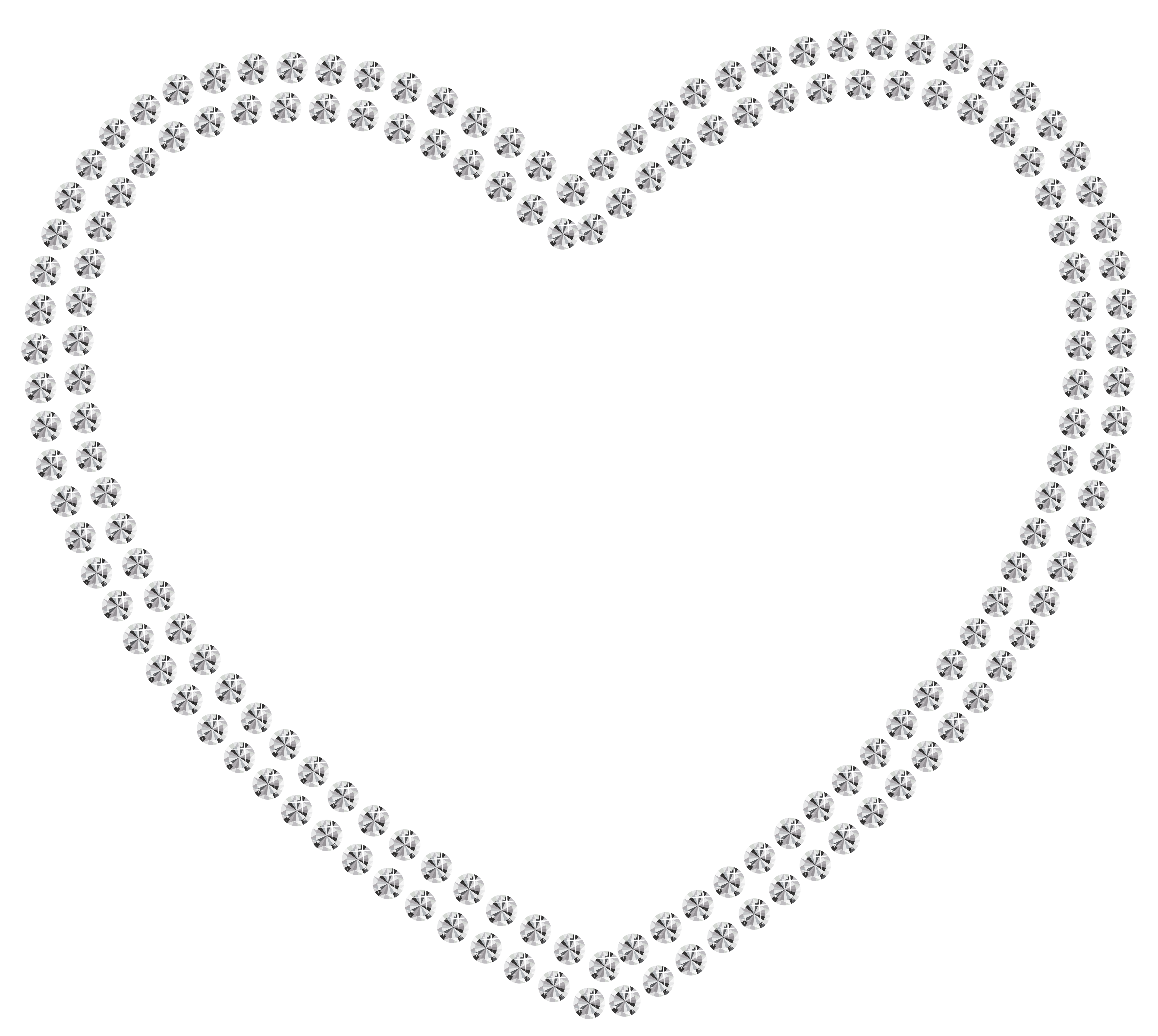 White Diamond Heart PNG Clipart.