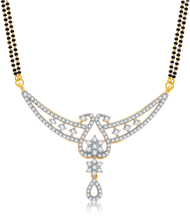 Download HD Diamond Mangalsutra Design Transparent PNG Image.