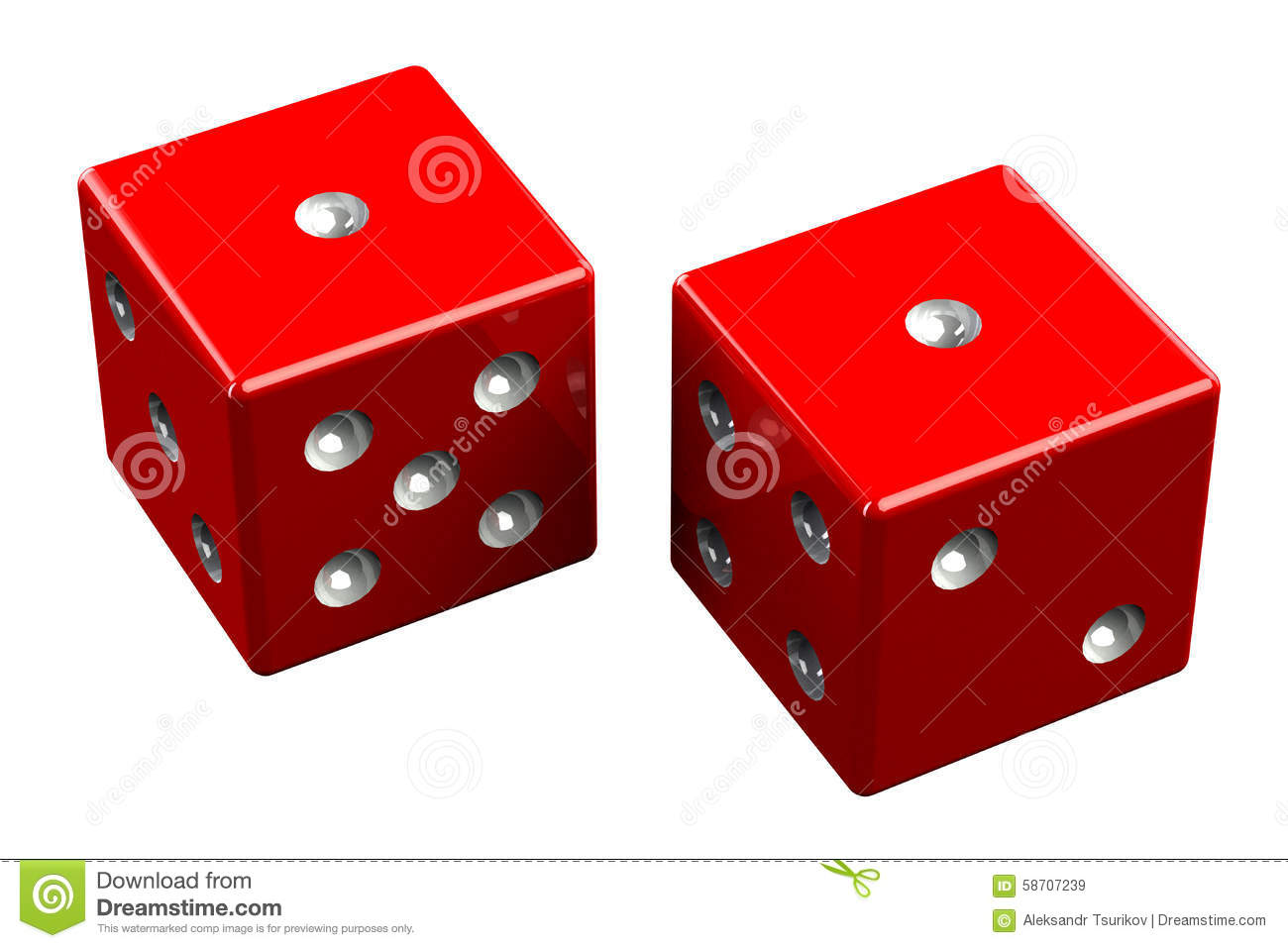Snake Eyes Dice Royalty Free Stock Images.