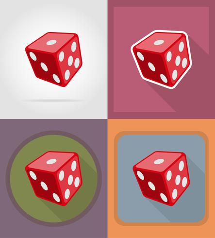 cube dice casino flat icons vector illustration.