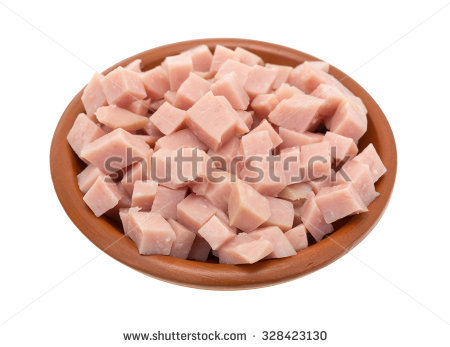 Diced Cooked Ham Stock Photos, Royalty.