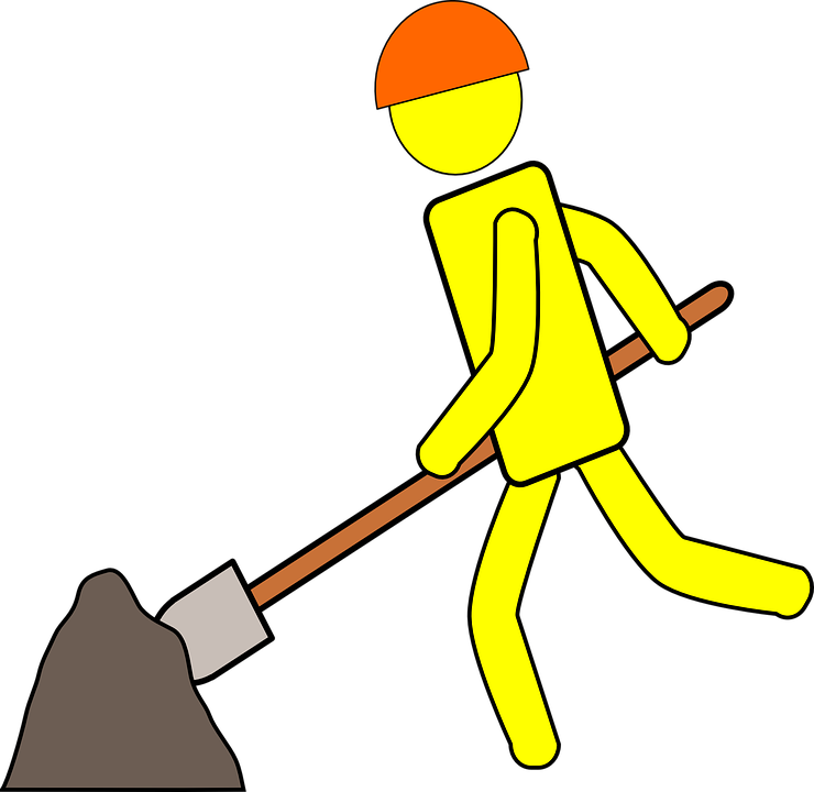 Free vector graphic: Worker, Digging, Construction, Work.