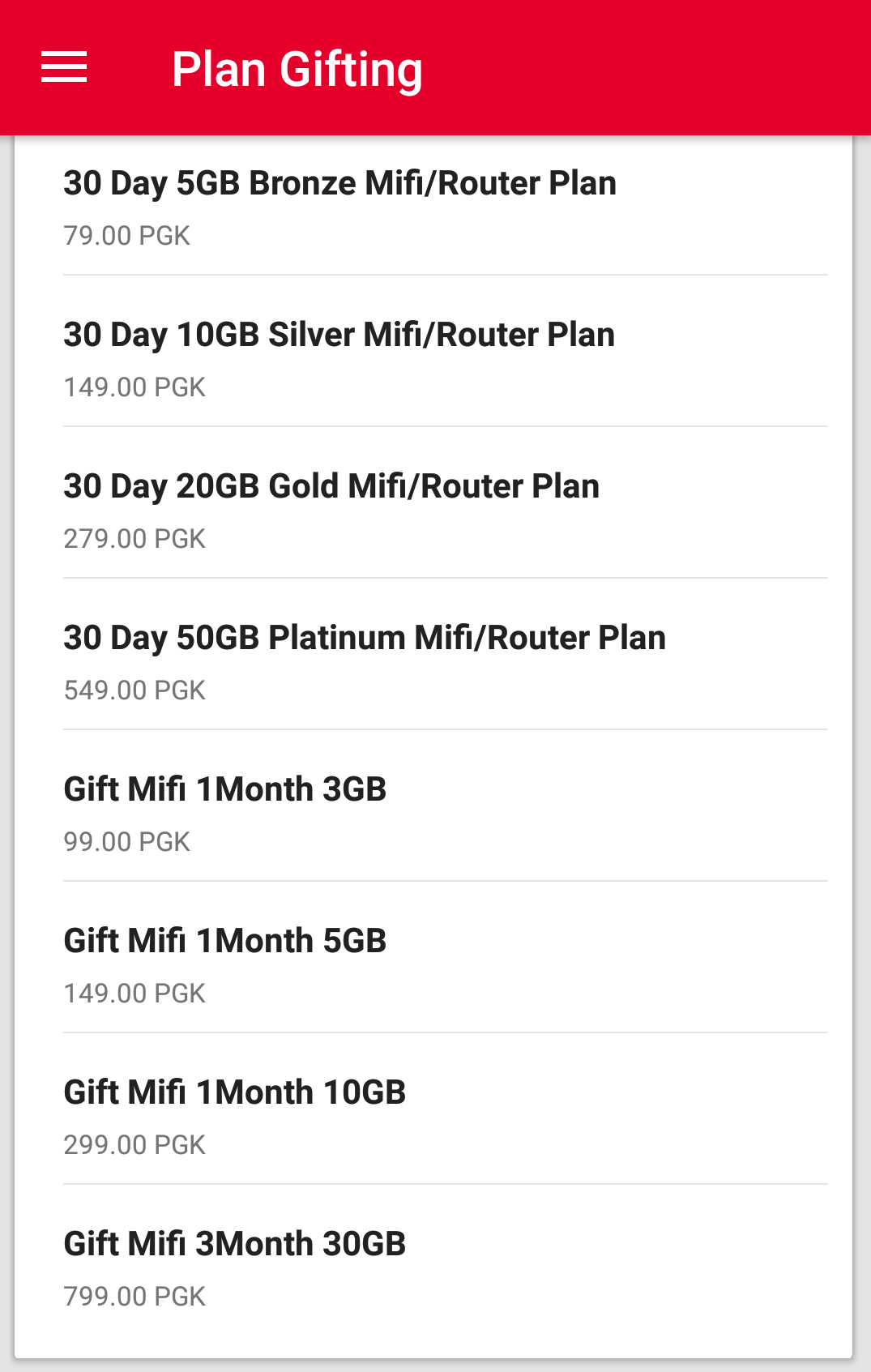 Digicel Gifted Mifi plans.