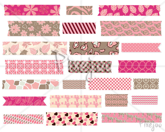 Digital Washi Tape Clipart // Vector and PNG Format // Washi Tape.