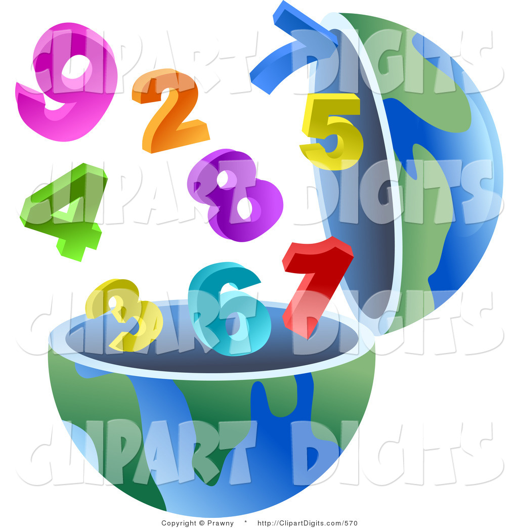 Vector Clip Art of an Open Globe with Magnetic Numbers by Prawny.