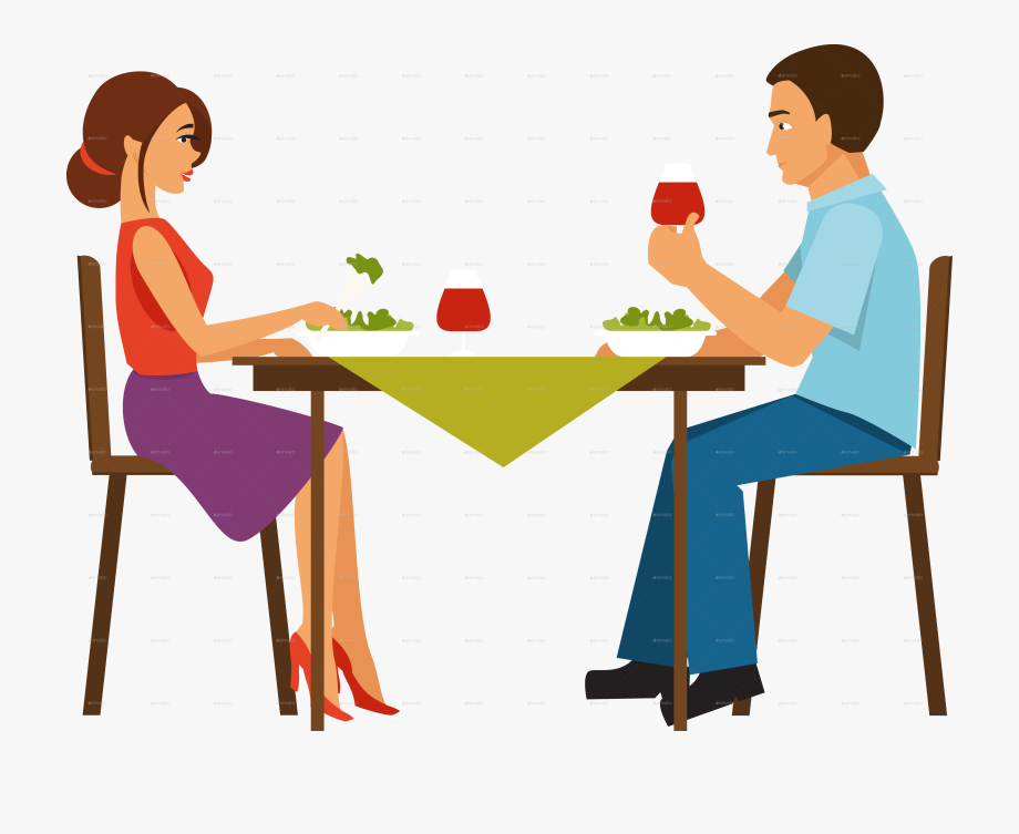 Couple Eating Dinner Transparent & Png Clipart Free.