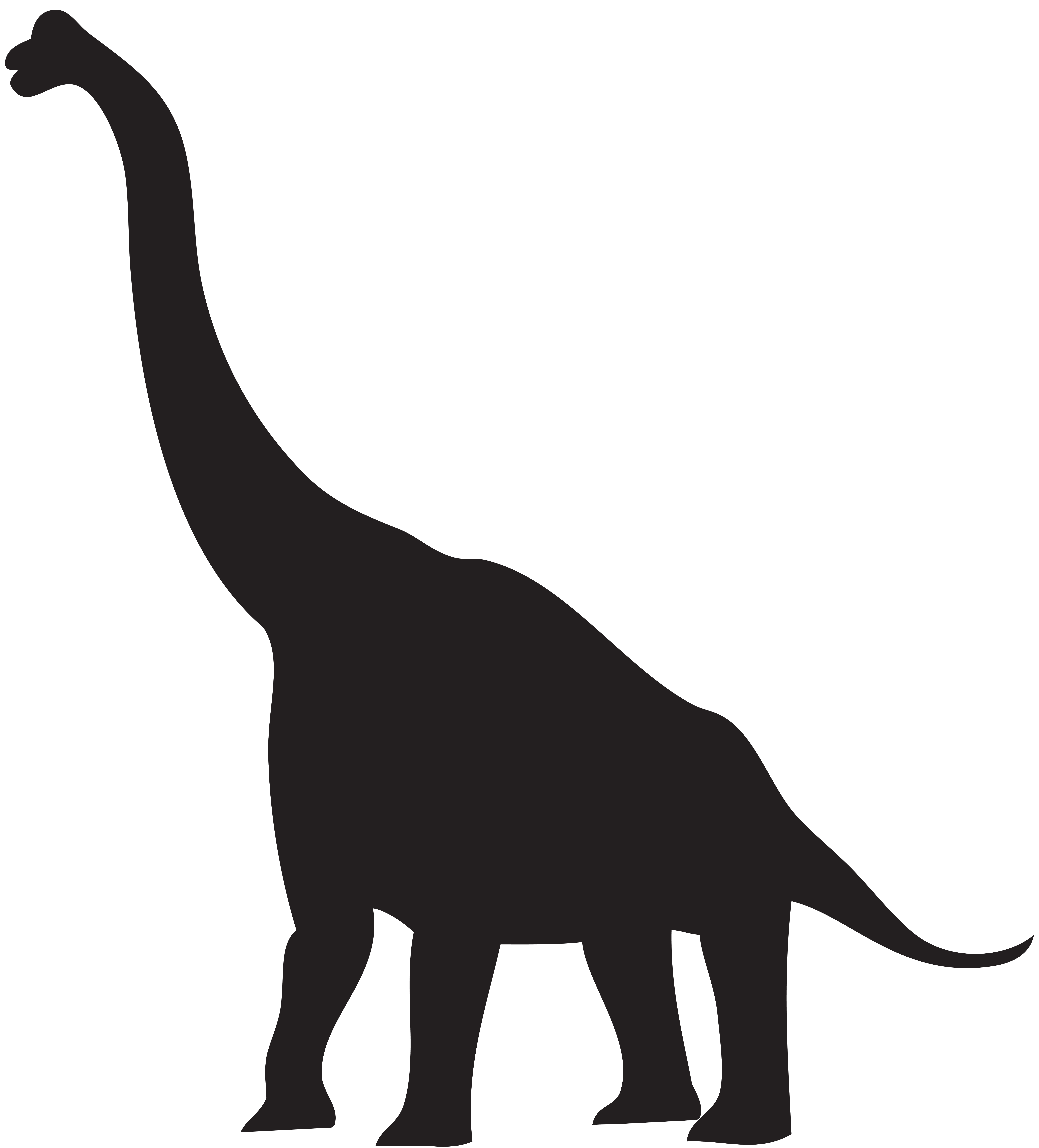Dinosaur Silhouette PNG Clip Art Image.