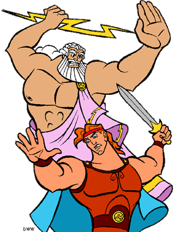 Hercules Gods and Muses Clip Art Images.
