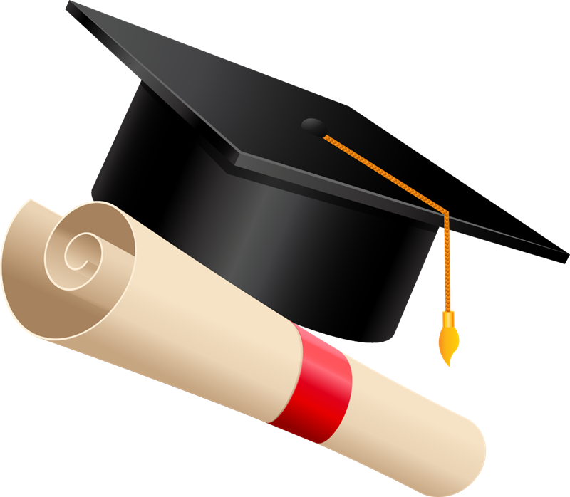 Toga and diploma clipart.