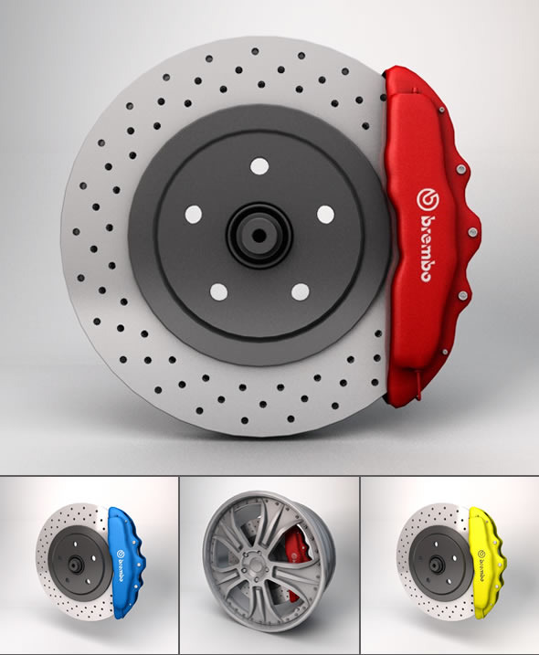 3 disk. Тормозной диск BREMBO 09961011. Тормозной диск BREMBO 08312611. Диск тормоза Brake Disc. Суппорт BREMBO 3d model.