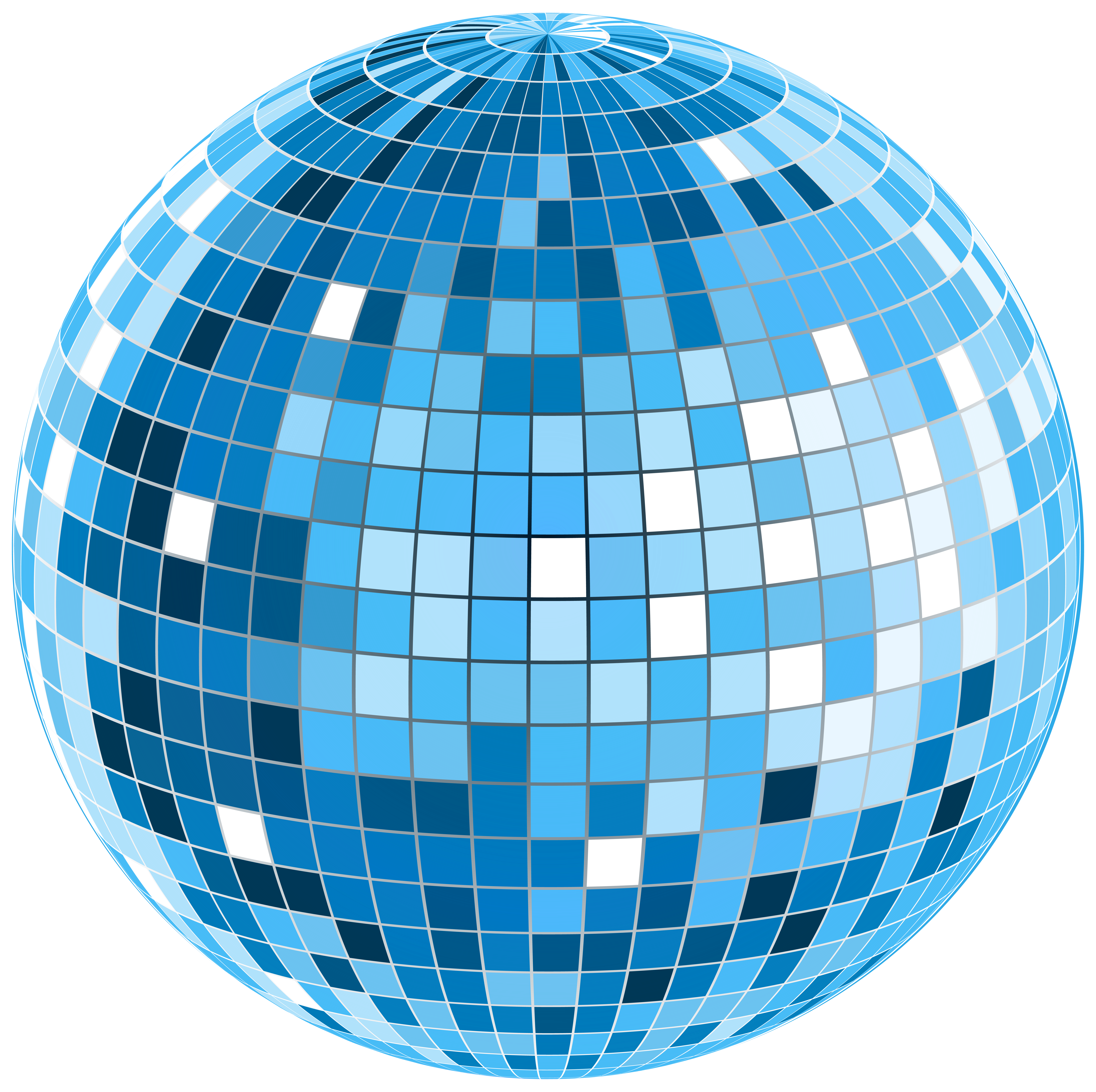 Blue Disco Ball Transparent PNG Clip Art Image.
