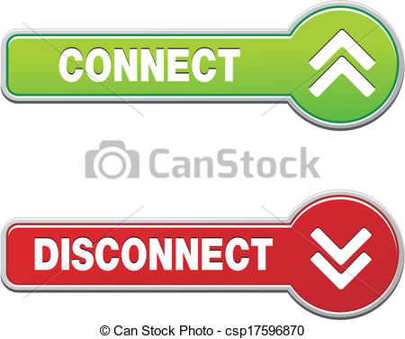 Vector Illustration of connect disconnect buttons.