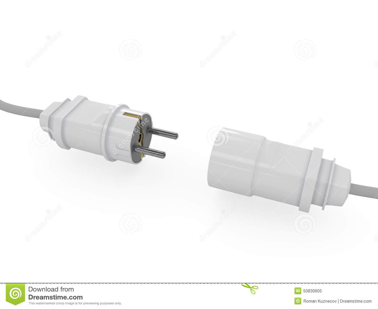 Power Cable Disconnected Stock Illustrations.