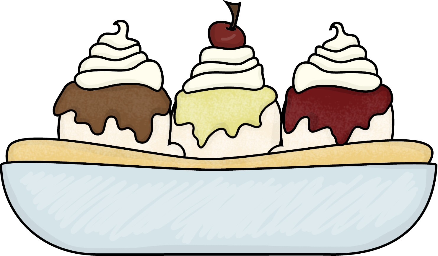 Ice Cream Bowl Clipart.