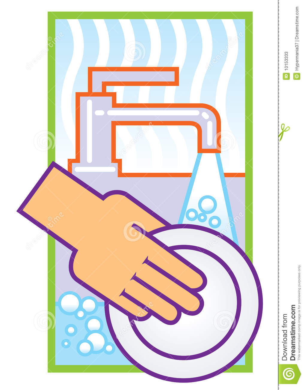 Washing Dishes Clipart.
