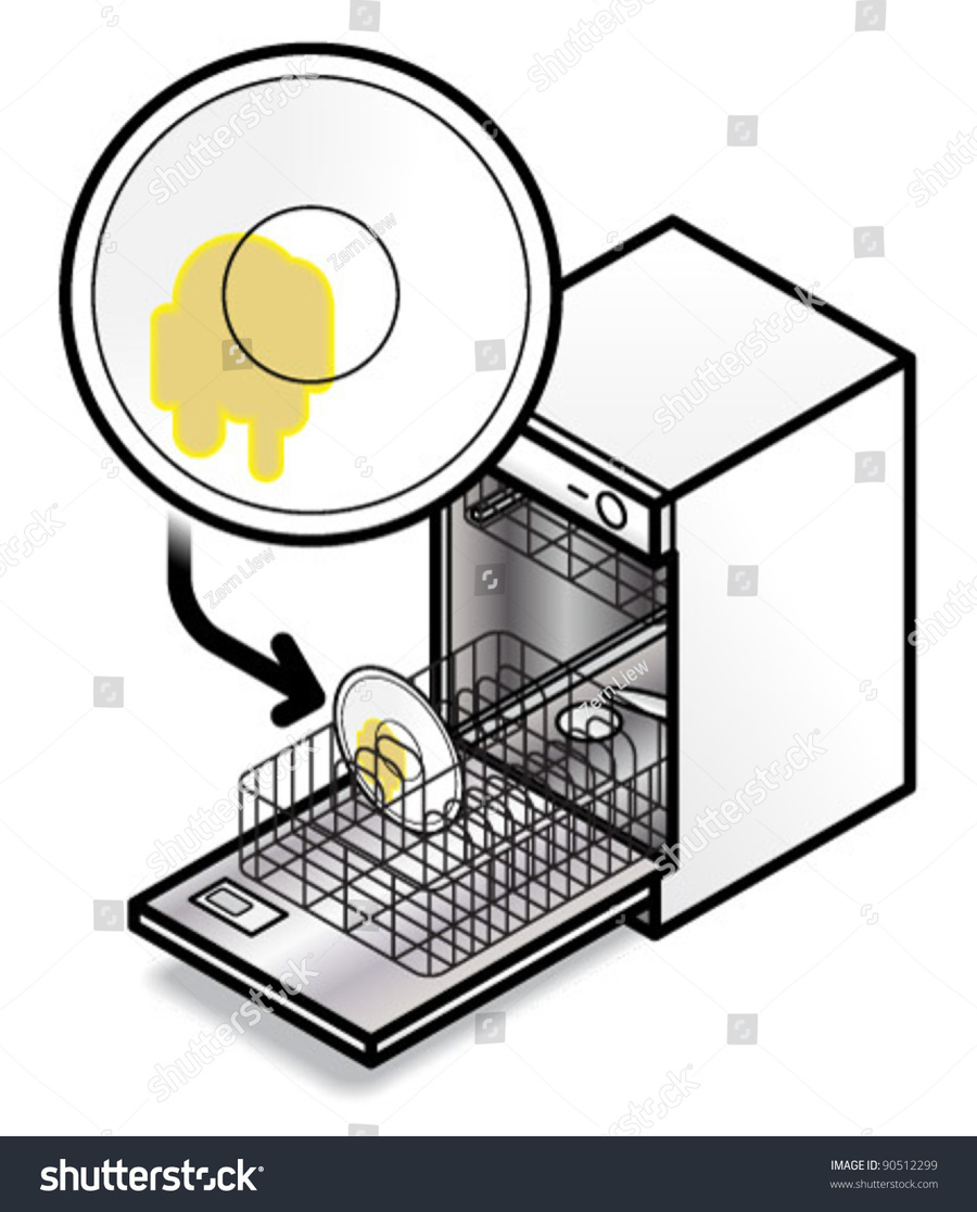 Посудомойка смывает рисунок с тарелок