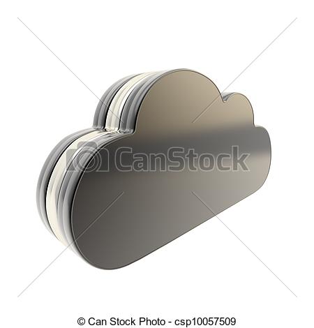 Stock Illustration of Cloud technology disk space emblem icon.