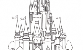 Disney World Castle Clipart Black And White.