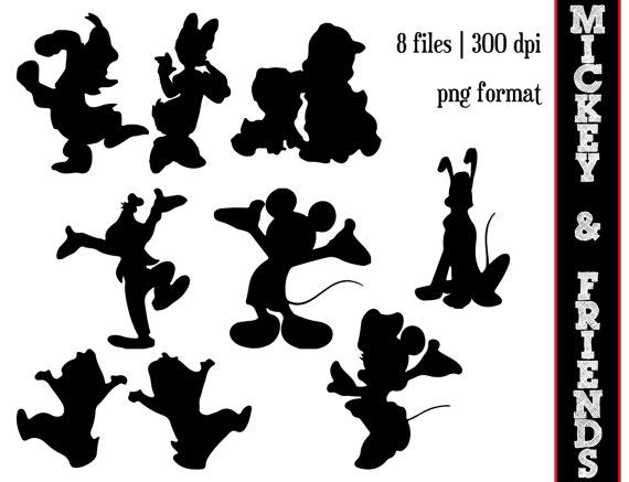 Mickey Mouse and Friends Silhouettes // Minnie Mouse.