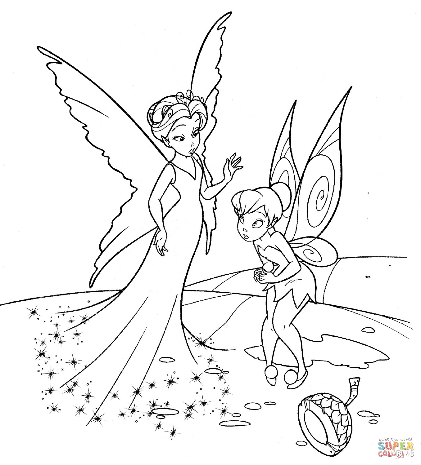 Disney Fairies Outline With Disney Book Clipart : Disney Fairies.