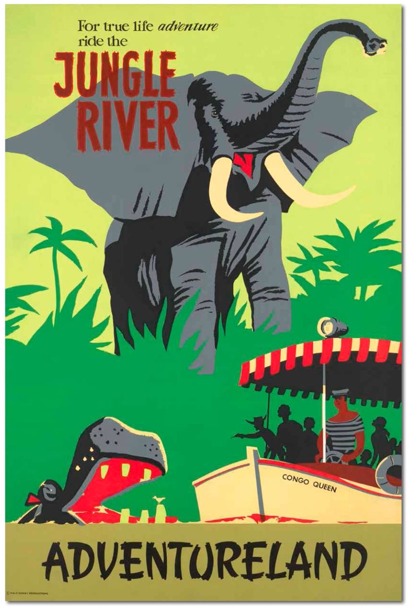 Jungle River Cruise, Adventureland, Disneyland, 1955. Artist.