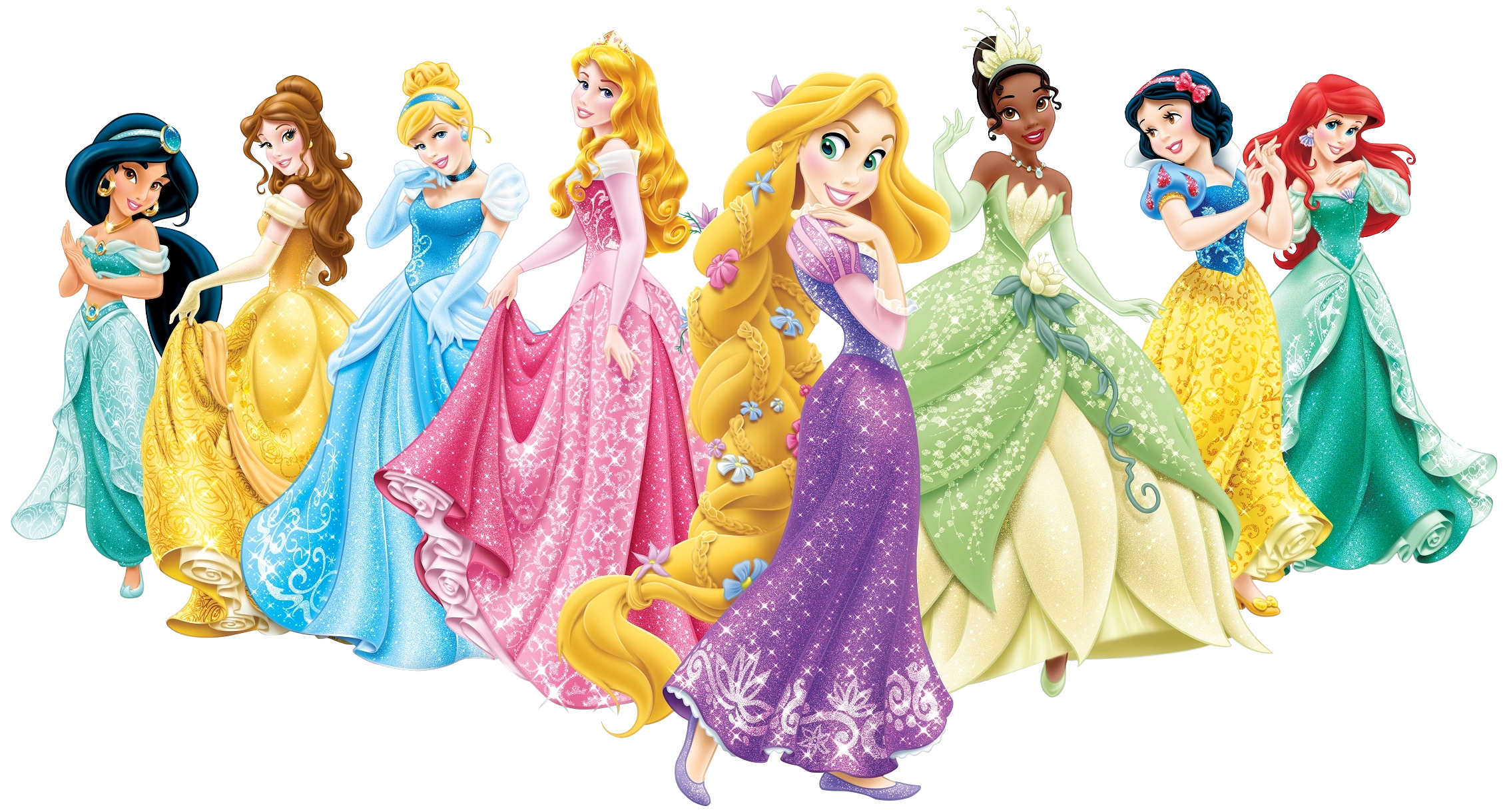 Disney Princesses PNG Cartoon Image.