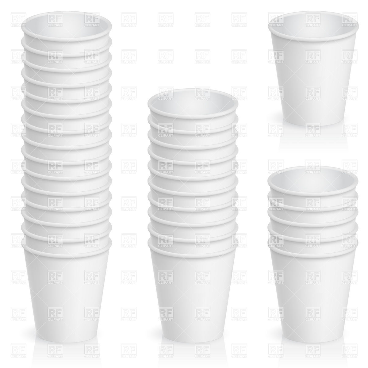 Sets of empty paper cups Vector Image #8417.