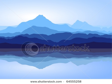 Lake Mountain Range Clipart.