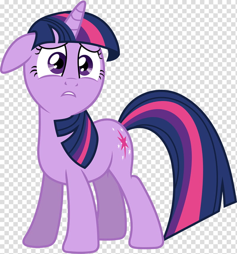 Distraught Twilight Sparkle, purple unicorn illustration.