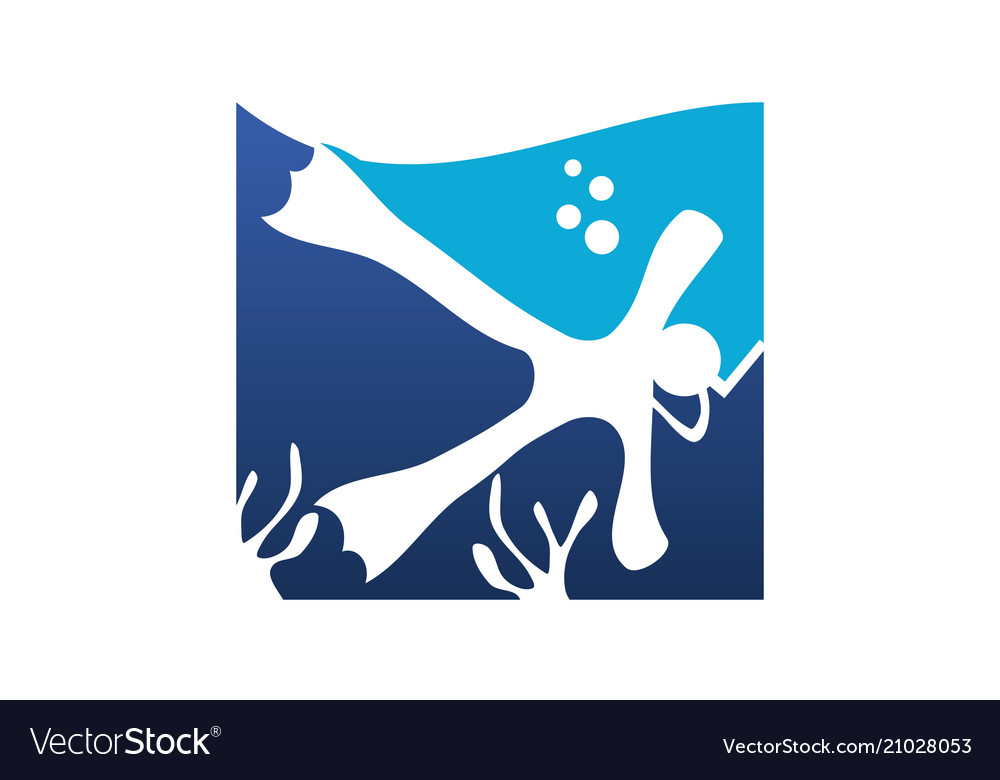 Diving logo design template.